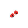 Paire de cache tétons adhésifs noir avec nœud papillon rouge 